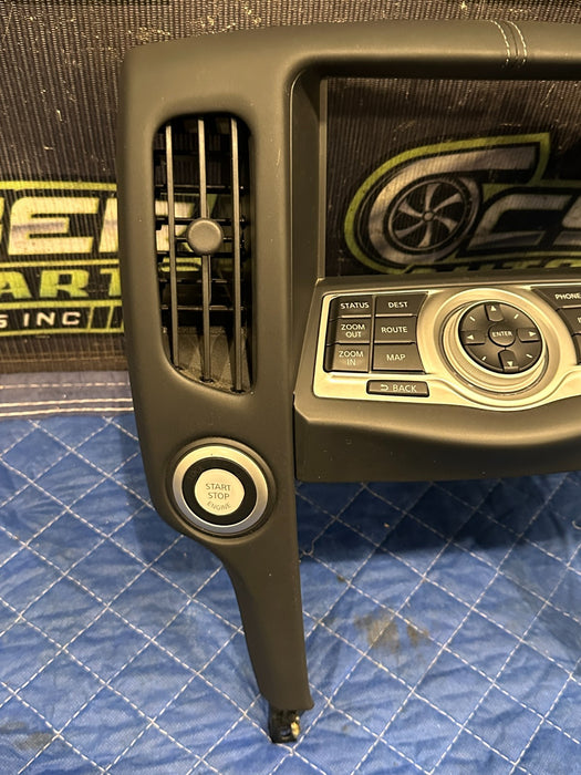 2013 NISSAN 370Z SPORT CENTER DASH AUDIO A/C CLIMATE CONTROL BEZEL PANEL OEM