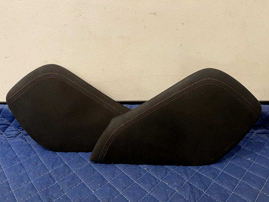 2017 NISSAN 370Z NISMO RED STITCHED ALCANTARA CENTER CONSOLE KNEE PAD PANELS OEM