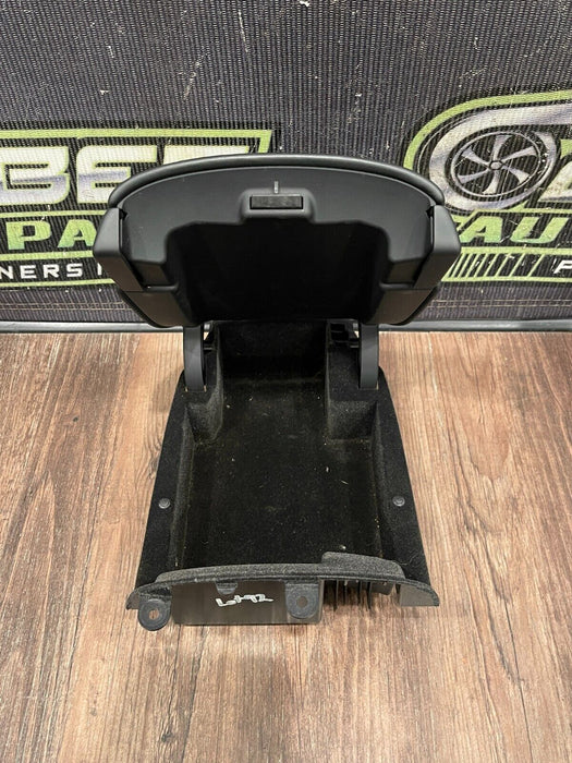 2014-15 AUDI R8 V10 CENTER CONSOLE LEATHER STORAGE COMPARTMENT OEM *MINOR FLAWS*