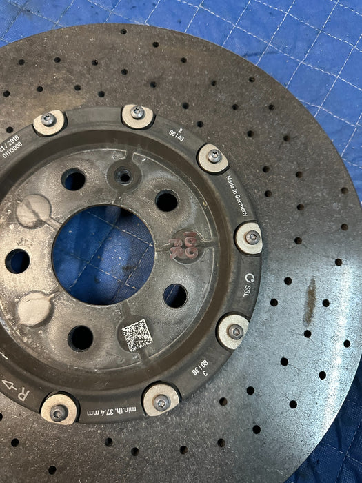 2017 2018 2020 2021 2022 2023 AUDI R8 PLUS FRONT RIGHT CARBON CERAMIC ROTOR OEM