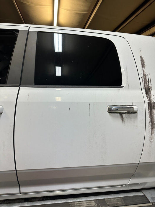 2012 RAM 2500 3500 LARAMIE REAR DRIVER DOOR SHELL OEM WHITE TWO TONE 2010-2018