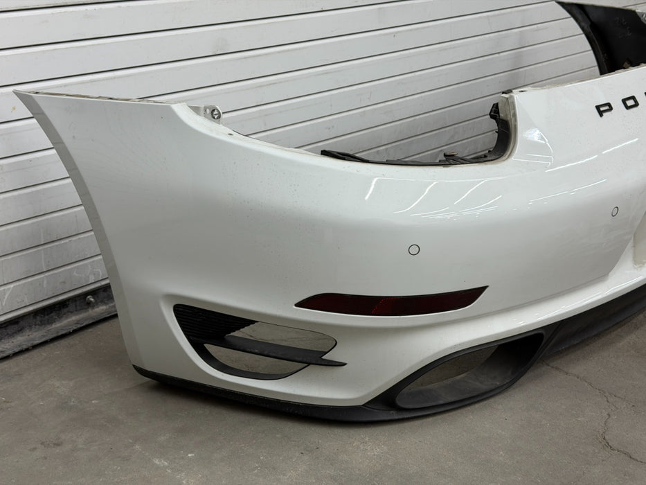 2014 PORSCHE 911 991 TURBO S REAR BUMPER W/ DIFFUSER MINT WHITE COMPLETE OEM