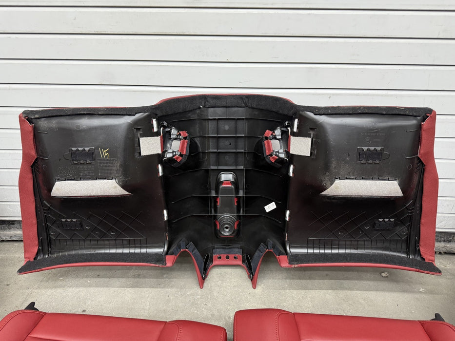 2014 PORSCHE 911 TURBO S 991 REAR SEATS RED OEM GENUINE