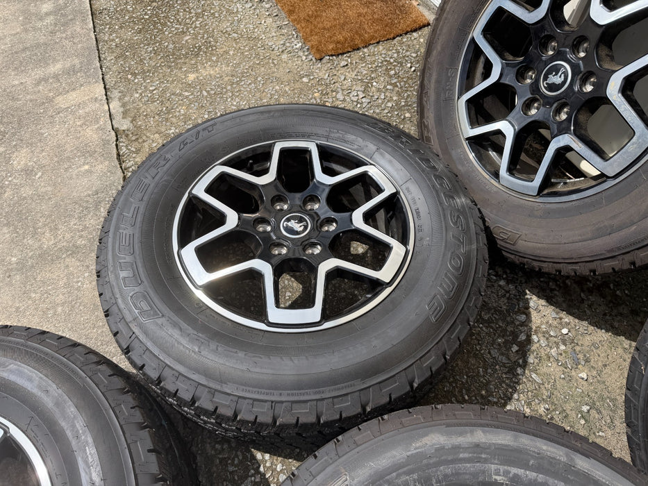 FORD BRONCO TAKE OFF WHEELS RIMS TIRES W/ SPARE BRIDGESTONE DUELER A/T 225/70R18