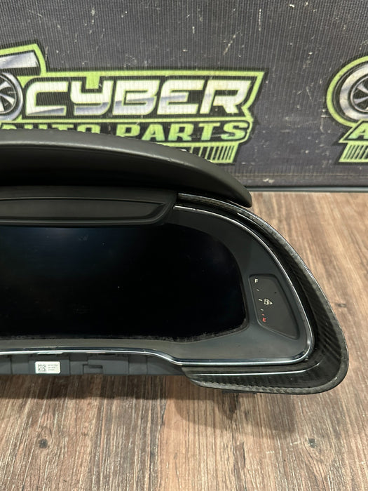 2021 AUDI R8 INSTRUMENT CLUSTER ASSEMBLY W CARBON FIBER OEM *FLAWS SEE PICS*