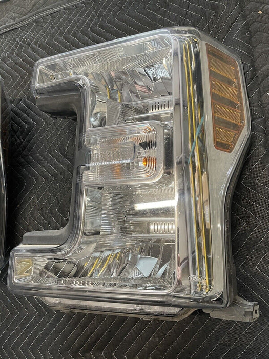 2017 2018 FORD F250 F350 F450 HALOGEN HEADLIGHT PAIR LEFT RIGHT OEM W/ LED BULBS