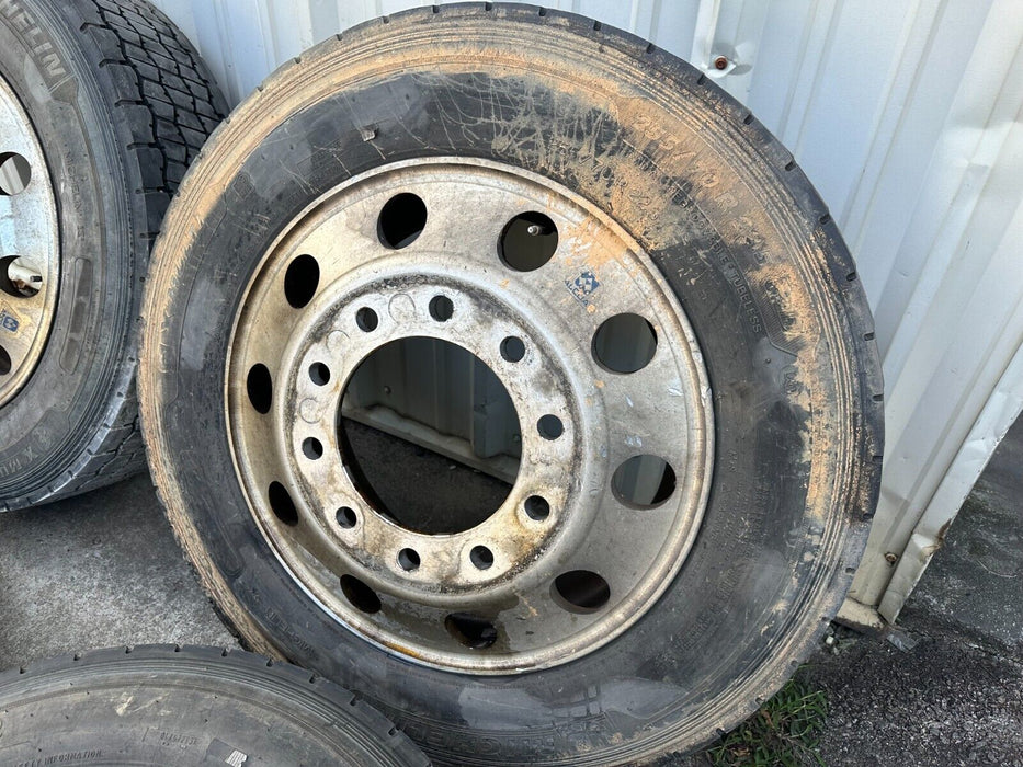 (2) FORD F450 F550 RAM 4500 5500 10 LUG 22.5" ALCOA SEMI WHEELS RIMS 255/70R22.5