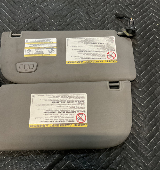 2017-2019 FORD F250 F350 F450 LEFT & RIGHT GRAY SUN VISORS OEM~MINOR STAINS~