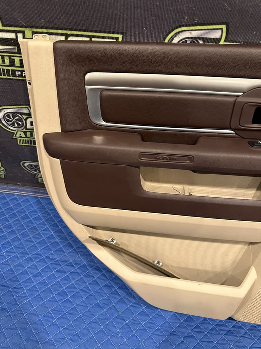 2015 DODGE RAM 2500 SLT REAR LEFT BROWN DOOR PANEL OEM *COSMETIC WEAR 3,4*