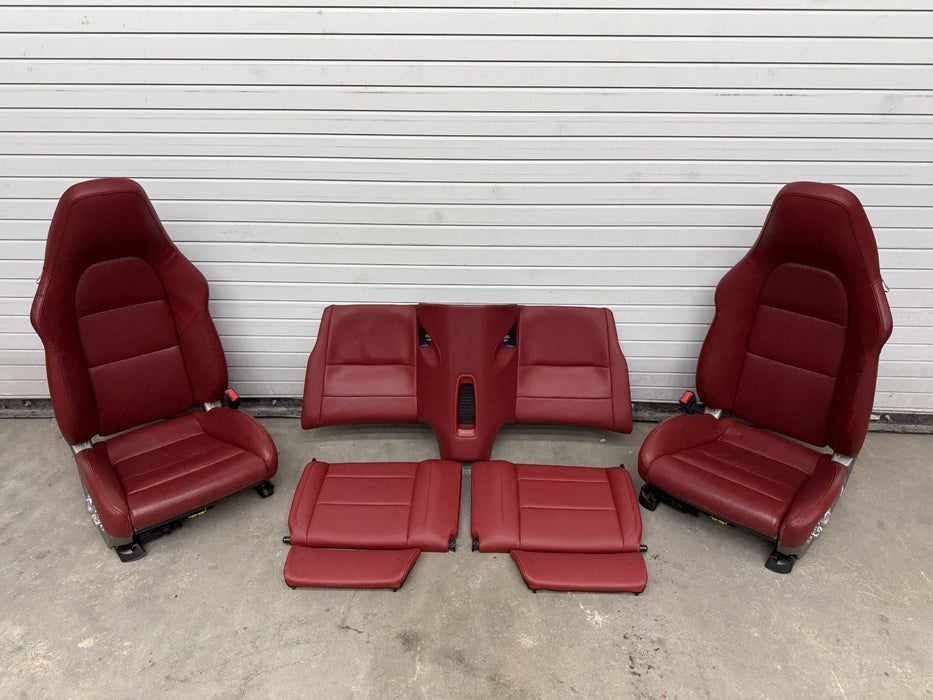2014 PORSCHE 911 TURBO S 991 FRONT REAR SEATS RED OEM GENUINE