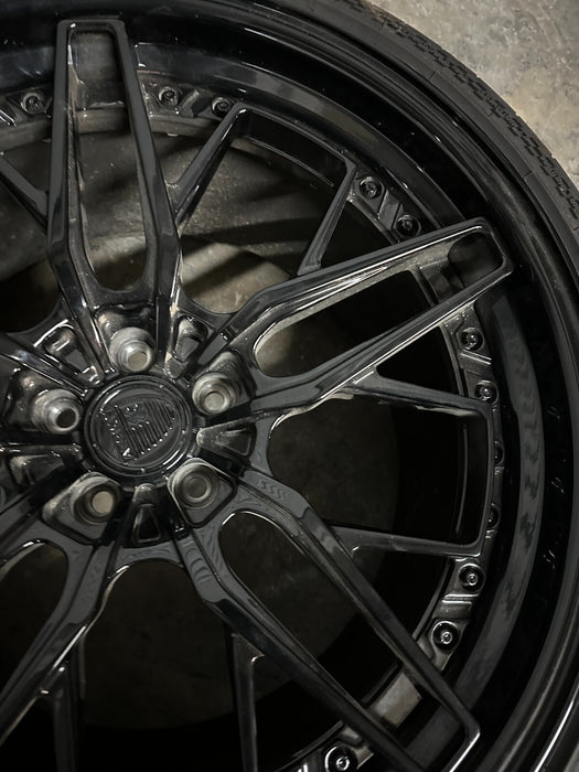 2021 AUDI R8 21X12 5X112 ANRKY REAR WHEELS RIMS PAIR TIRE GENUINE OEM ~CURBRASH~