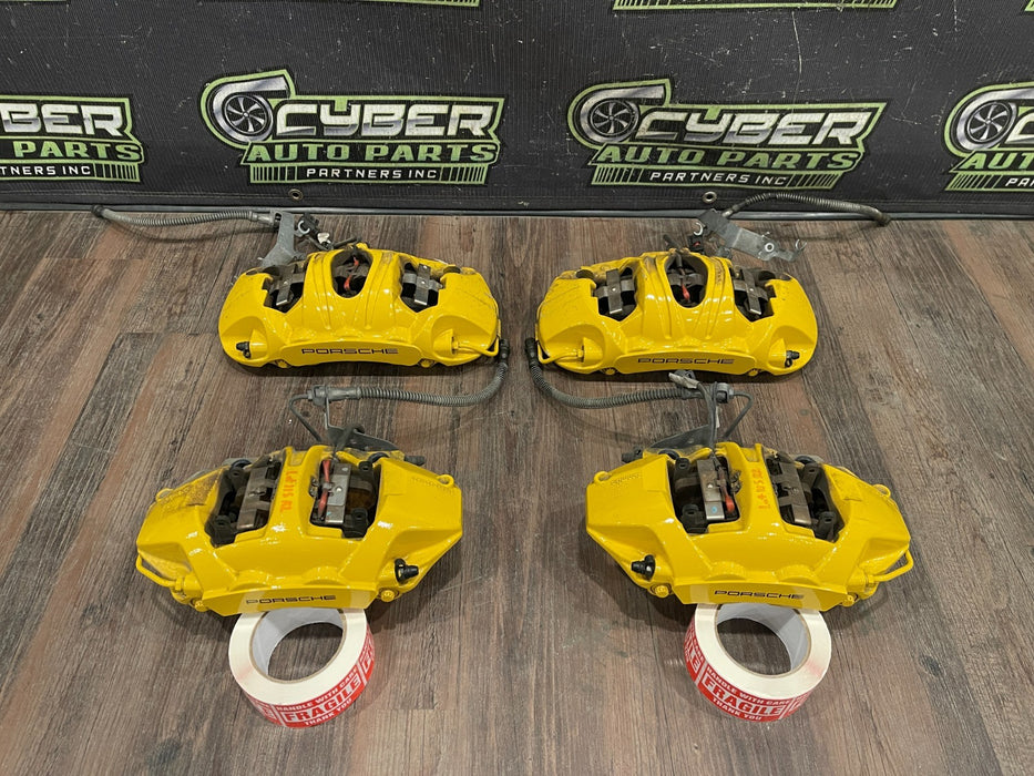 2014 PORSCHE 911 TURBO S 991 FACTORY PCCB CARBON CERAMIC BRAKE CALIPERS SET OEM