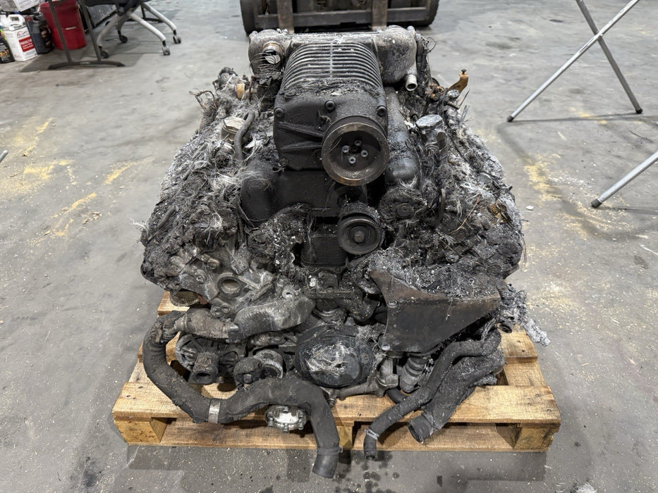 2014 AUDI R8 5.2L V10 ENGINE TRANSMISSION ESS SUPERCHARGER *BURNT* -BUILT BLOCK-