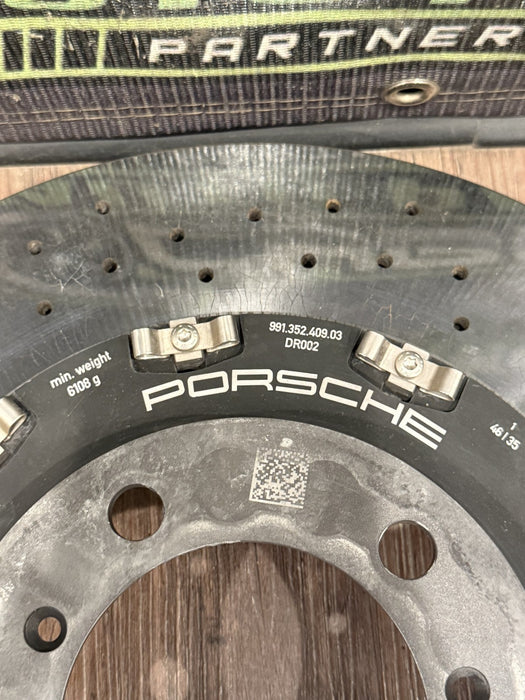 2014 PORSCHE 911 TURBO S 991 FACTORY PCCB REAR LEFT CARBON CERAMIC BRAKE ROTOR
