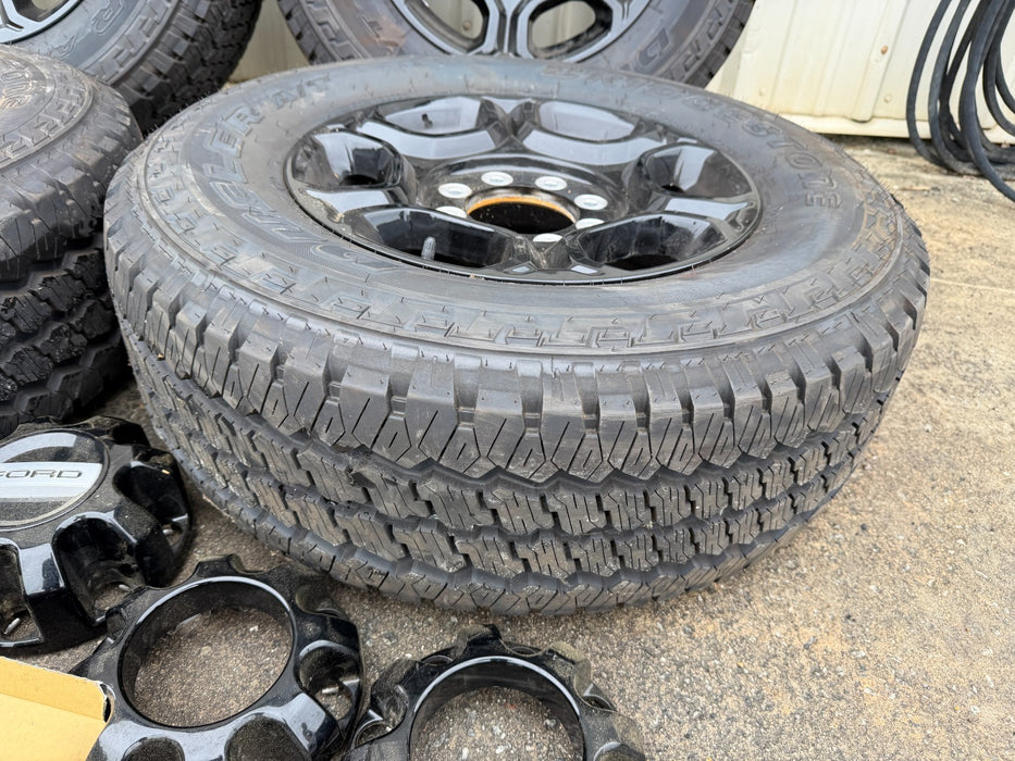 Ford F250 Take Off WHEELS TIRES BLACK RIMS LT275/70R18 BRIDGESTONE DUELER A/T