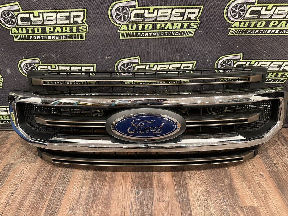 2020 2021 2022 FORD F250 F350 KING RANCH CHROME GRILLE GRILL BROWN OEM W/ EMBLEM