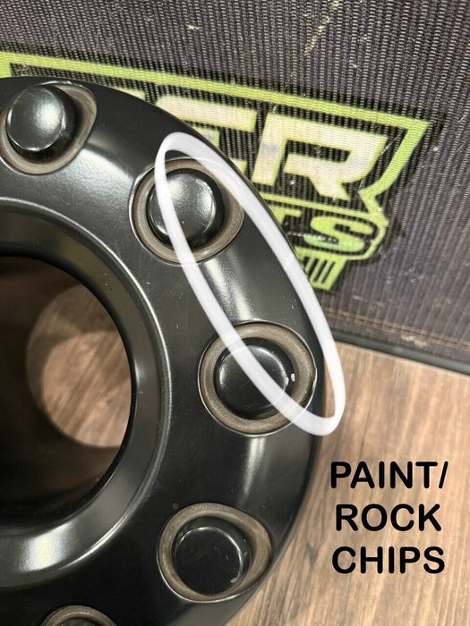 2017-2019 FORD F250 F350 F450 BLACK WHEEL HUB CAPS OEM *READ/CHIPS*