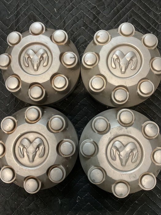 DODGE RAM 2500 3500 WHEEL RAMS HEAD CENTER CAPS SET (4) OEM 52121450AA