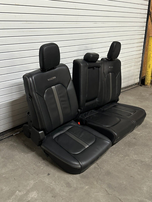 2020-2022 FORD F250 F350 F450 PLATINUM BLACK LEATHER REAR SEATS OEM *READ*