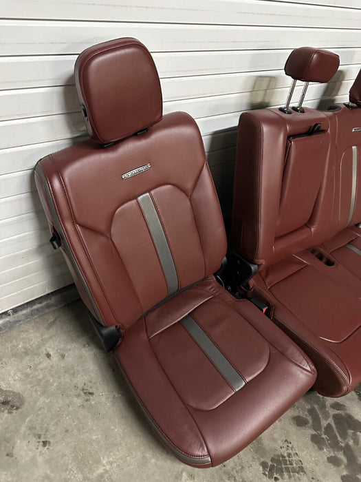 2017-2022 FORD F150 F250 F350 450 DARK MARSALA RED LEATHER REAR SEATS HEATED