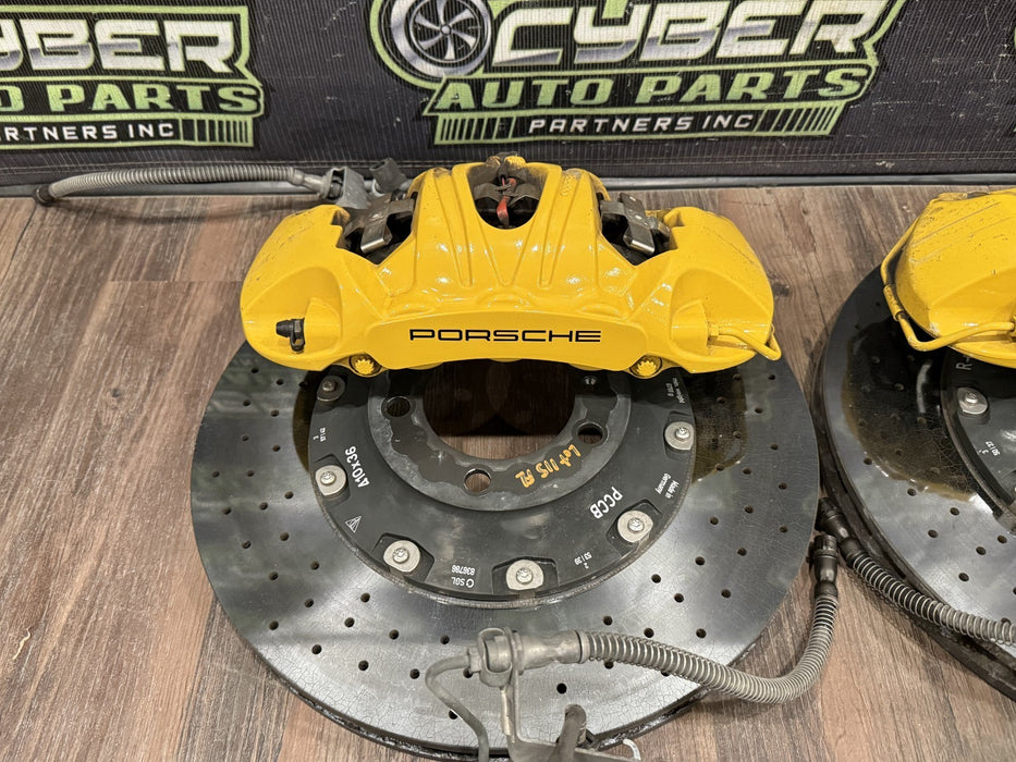 2014 PORSCHE 911 TURBO S 991 FACTORY PCCB CARBON CERAMIC BRAKES ROTORS CALIPERS