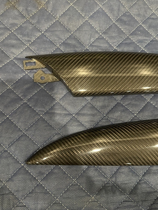 2014 AUDI R8 PLUS LEFT RIGHT CARBON FIBER DOOR PANEL TRIMS MOULDING 420 867 410