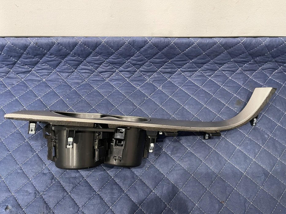 2017 INFINITI Q50 RED SPORT CENTER CONSOLE CUP HOLDER SURROUND TRIM OEM