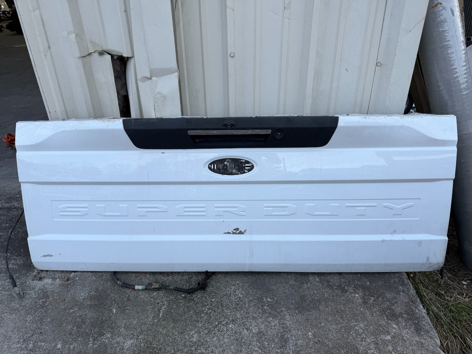 2020 2021 2022 FORD F250 F350 F450 LARIAT TAILGATE OXFORD WHITE OEM *DAMAGE*