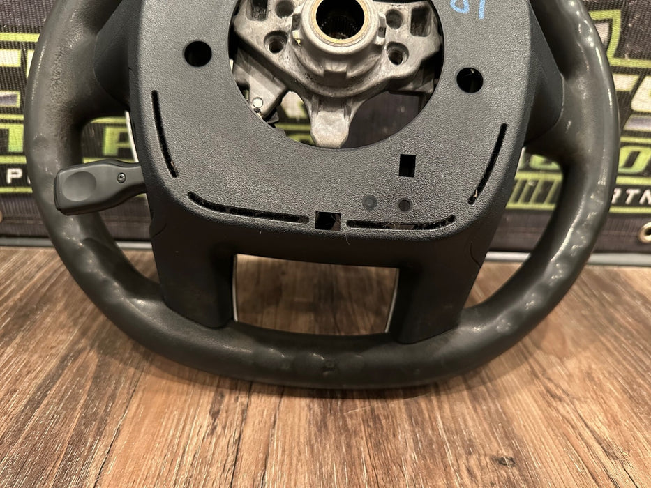 2014 TOYOTA PRIUS V BLACK LEATHER STEERING WHEEL OEM *WEAR* (READ DESCRIPTION)