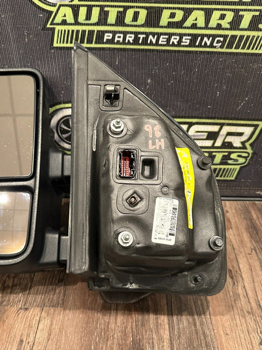 2017-19 FORD F250 F350 F450 LEFT TOW MIRROR W CAMERA OEM *BURN DAMAGE/SCUFFS*