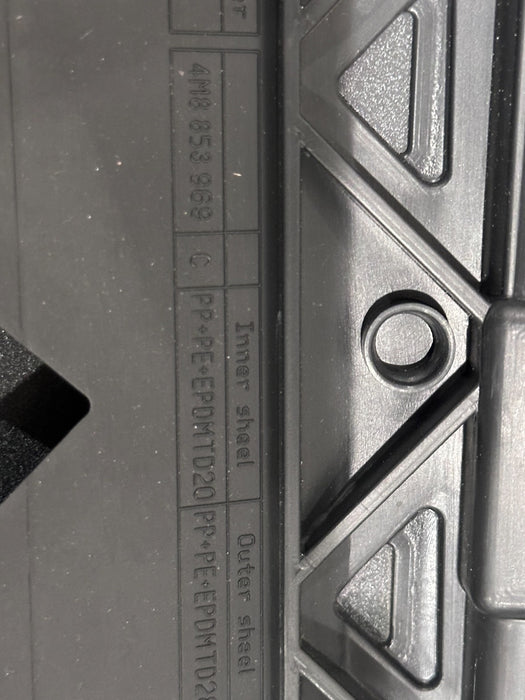 2020 AUDI RS Q8 REAR LEFT LOWER DOOR MOLDING CARBON FIBER TRIM OEM 4M8 853 969 D