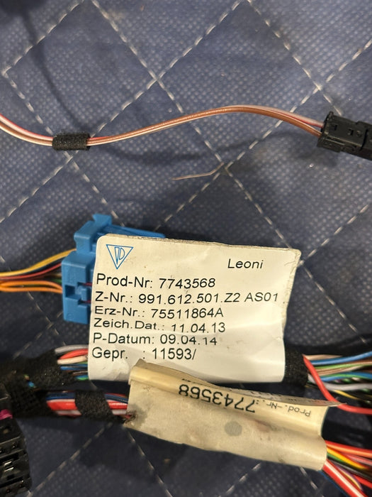 2014 PORSCHE 911 TURBO S DASH DASHBOARD WIRING HARNESS OEM 991.612.501
