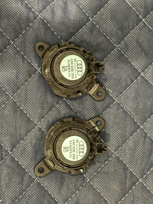 2014 AUDI R8 BANG & OLUFSEN LEFT RIGHT TWEETER A PILLAR SPEAKER PAIR 420 035 399