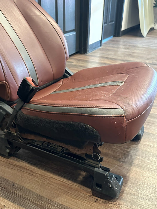 2017-2019 FORD F250 F350 F450 DARK MARSALA RED LEATHER DRIVER SEAT OEM *READ*