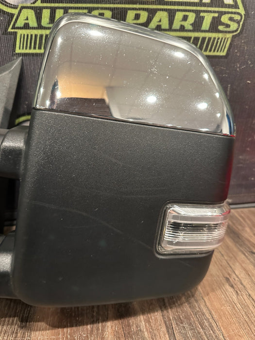 2023-2024 FORD F350 LEFT DRIVER CHROME CAP TOW MIRROR W CAMERA OEM