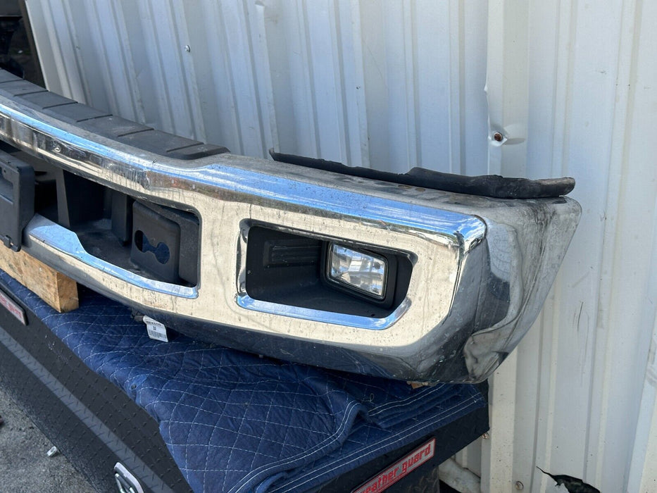 2017 2018 2019 FORD F250 F350 CHROME FRONT BUMPER W/ FOG LIGHT HOLES OEM *READ*