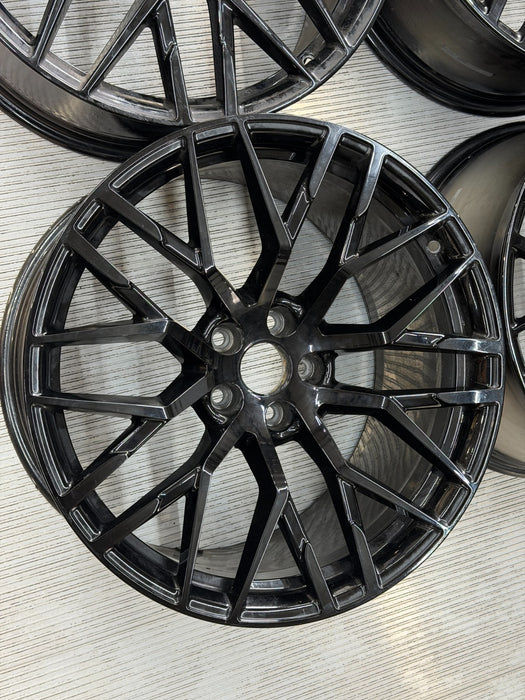 2017 2018 AUDI R8 GENUINE OEM 20" BLACK OPTIC WHEELS RIMS 4S0-601-025 SET (4)