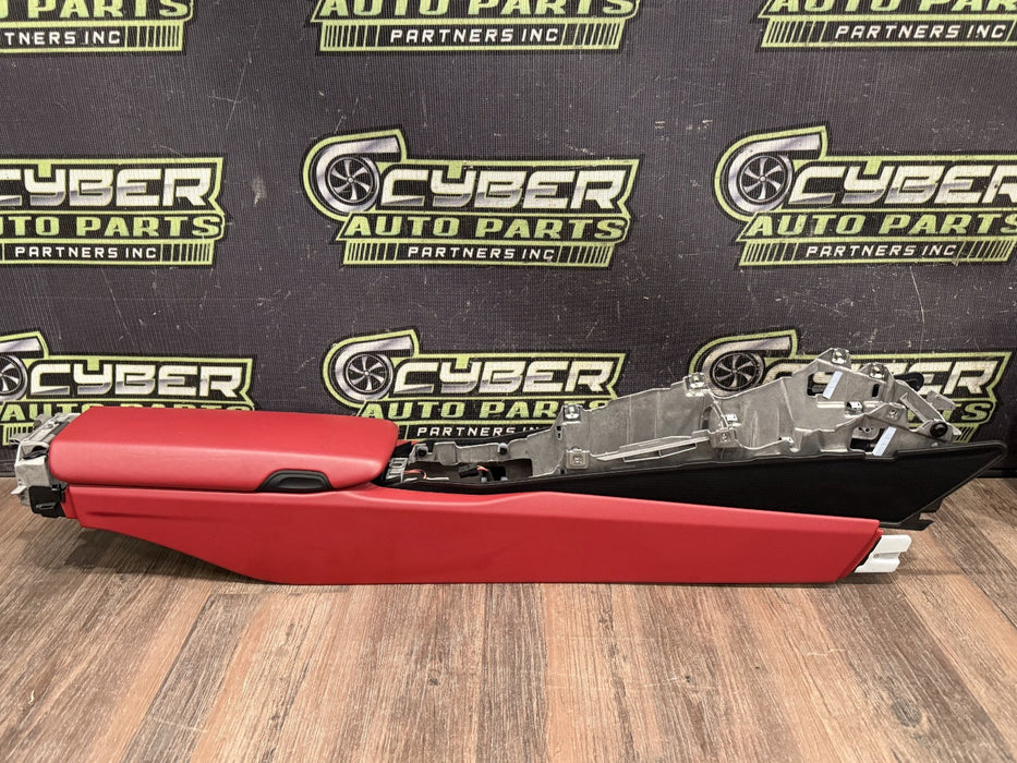 2014 PORSCHE 911 TURBO S 991 RED CENTER CONSOLE W/ LID OEM *COSMETIC FLAW #14*