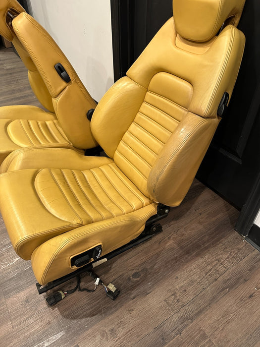 FERRARI 360 FRONT LEFT RIGHT BEIGE TAN SEATS OEM *NORMAL WEAR 6-8,10-12*