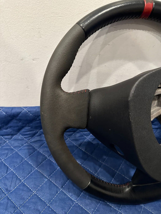 2015 NISSAN 370Z NISMO RED STRIPE ALCANTERA STEERING WHEEL OEM L 77 *SUN DAMAGE*