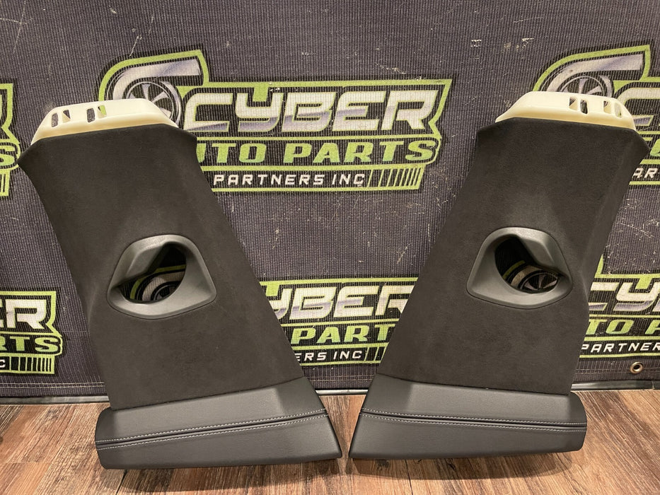 2020 BMW M8 COMP F93 FRONT LEFT & RIGHT ALCANTARA UPPER B PILLAR TRIMS OEM