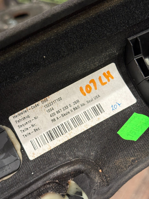 2014 AUDI R8 PLUS ALCANTARA INTERIOR A PILLAR TRIMS SUN VISORS OEM GENUINE