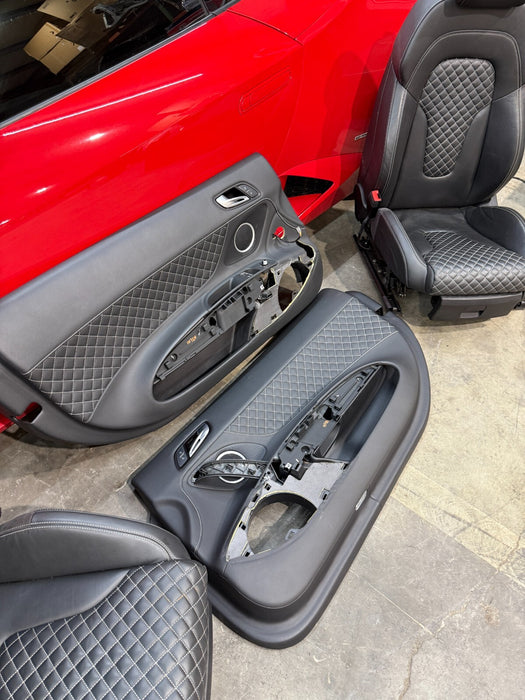 2014 AUDI R8 PLUS FRONT DIAMOND STITCHED SEATS W/ DOOR PANELS OEM 23K MILES