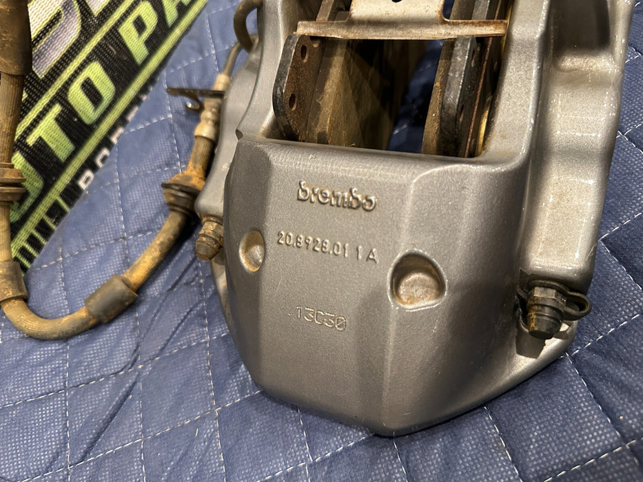 2014 AUDI R8 BREMBO FRONT LEFT CARBON CERAMIC BRAKE CALIPER OEM *READ*