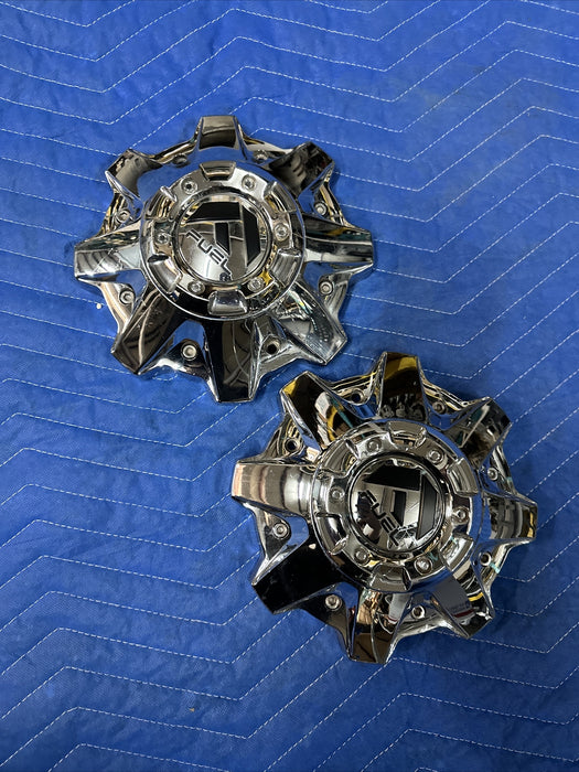 FUEL CHROME CENTER CAPS PAIR 1002-53 ~MINOR SCRATCHES~