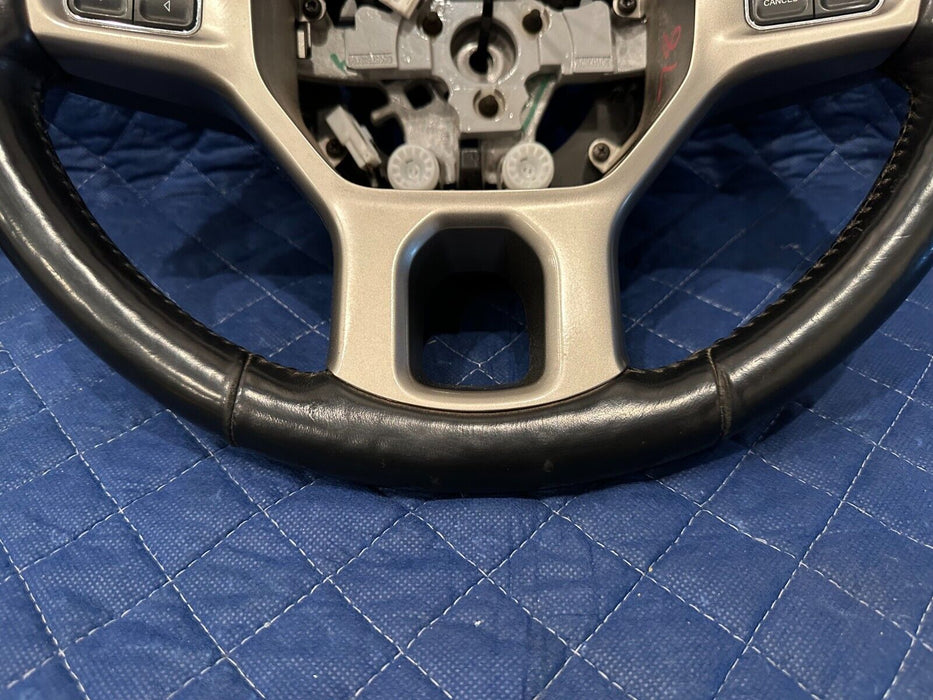 2017 DODGE RAM 2500 STEERING WHEEL OEM *BIG TEAR ON TOP/WEAR* -READ DESCRIPTION-