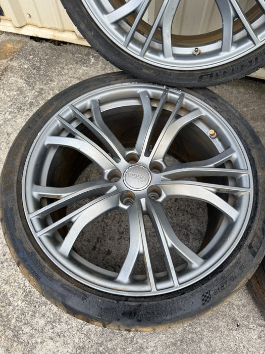 2014 AUDI R8 V10 PLUS OEM FACTORY WHEELS RIMS TIRES 8.5X19 11X19 420601025AS