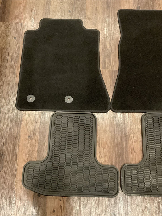 2017 FORD SHELBY GT350 BLACK FRONT AND REAR RUBER MATS (4) CARPET FLOOR MAT OEM