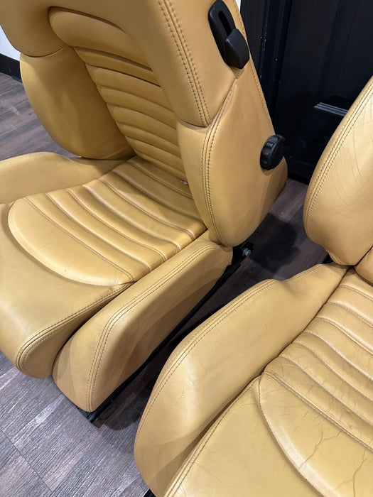 FERRARI 360 FRONT LEFT RIGHT BEIGE TAN SEATS OEM *NORMAL WEAR 6-8,10-12*