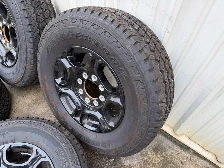 Ford F250 Take Off WHEELS TIRES BLACK RIMS LT275/70R18 BRIDGESTONE DUELER A/T
